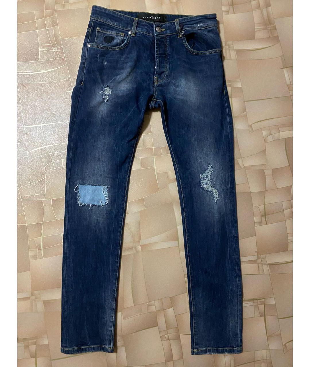 JOHN RICHMOND Синие хлопко-эластановые джинсы скинни, фото 7