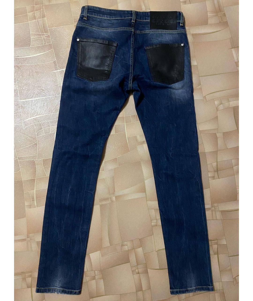 JOHN RICHMOND Синие хлопко-эластановые джинсы скинни, фото 2