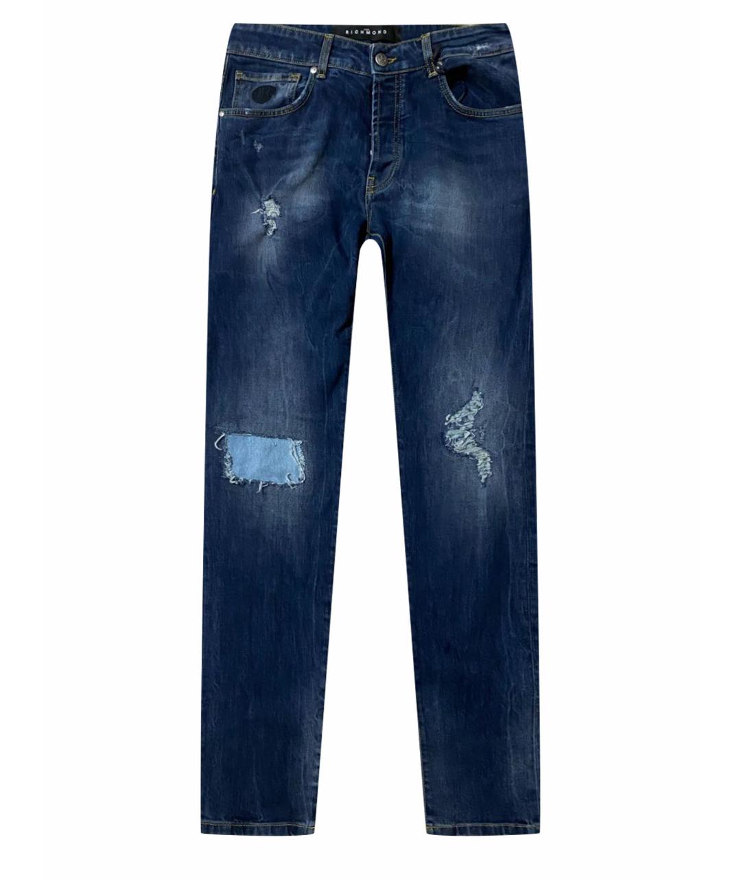 JOHN RICHMOND Синие хлопко-эластановые джинсы скинни, фото 1
