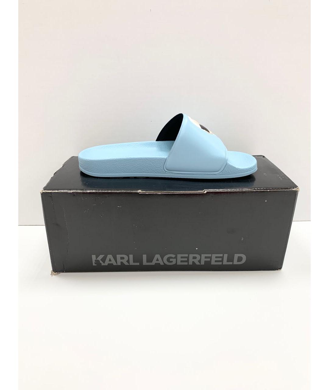 KARL LAGERFELD Голубые резиновые шлепанцы, фото 2