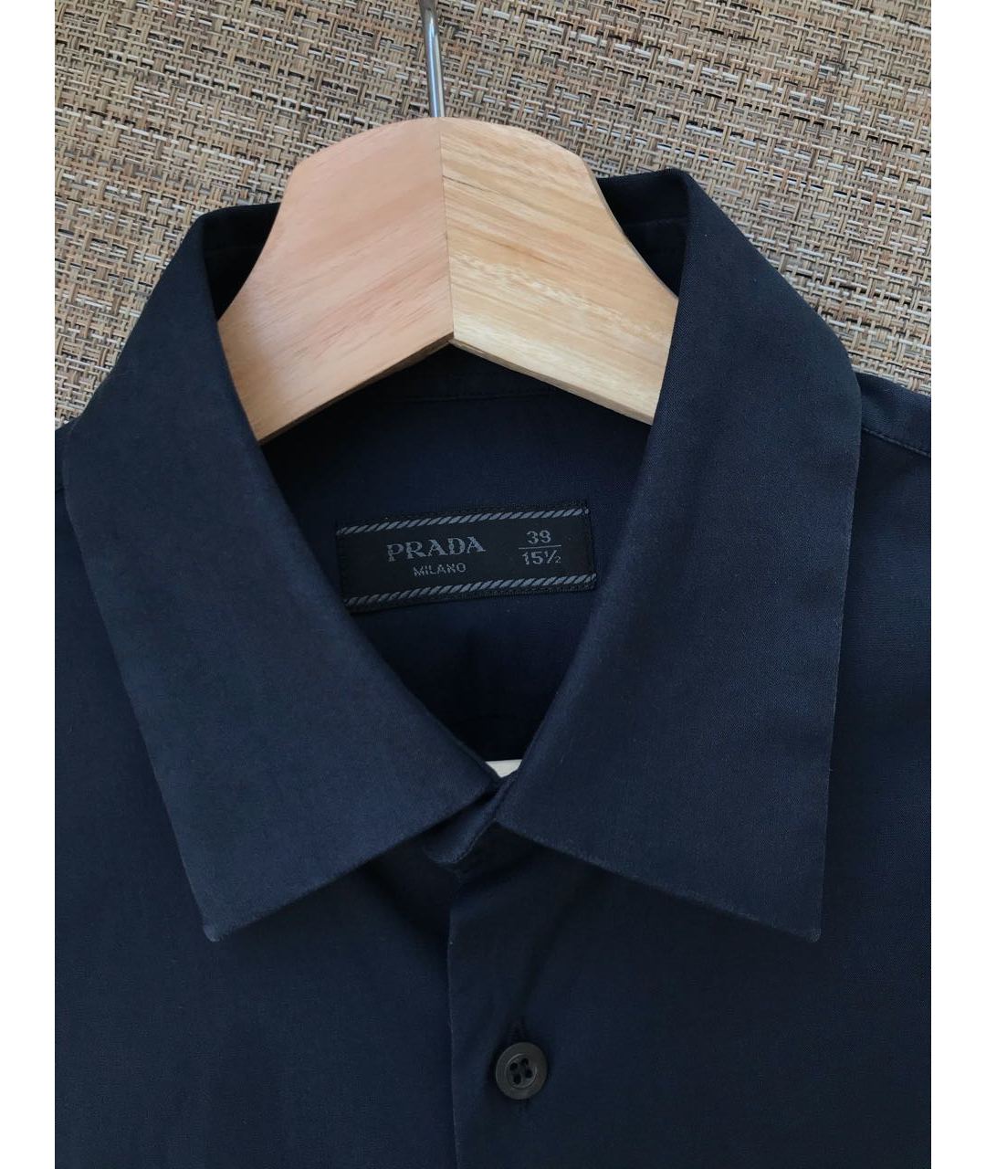 PRADA Темно-синяя хлопко-полиэстеровая кэжуал рубашка, фото 3