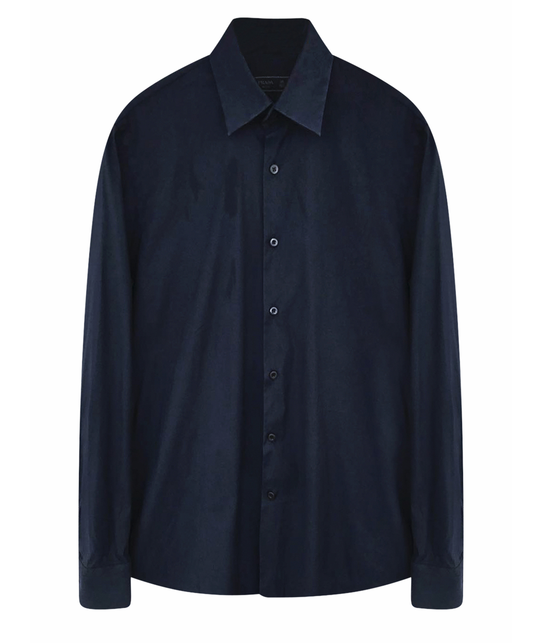 PRADA Темно-синяя хлопко-полиэстеровая кэжуал рубашка, фото 1