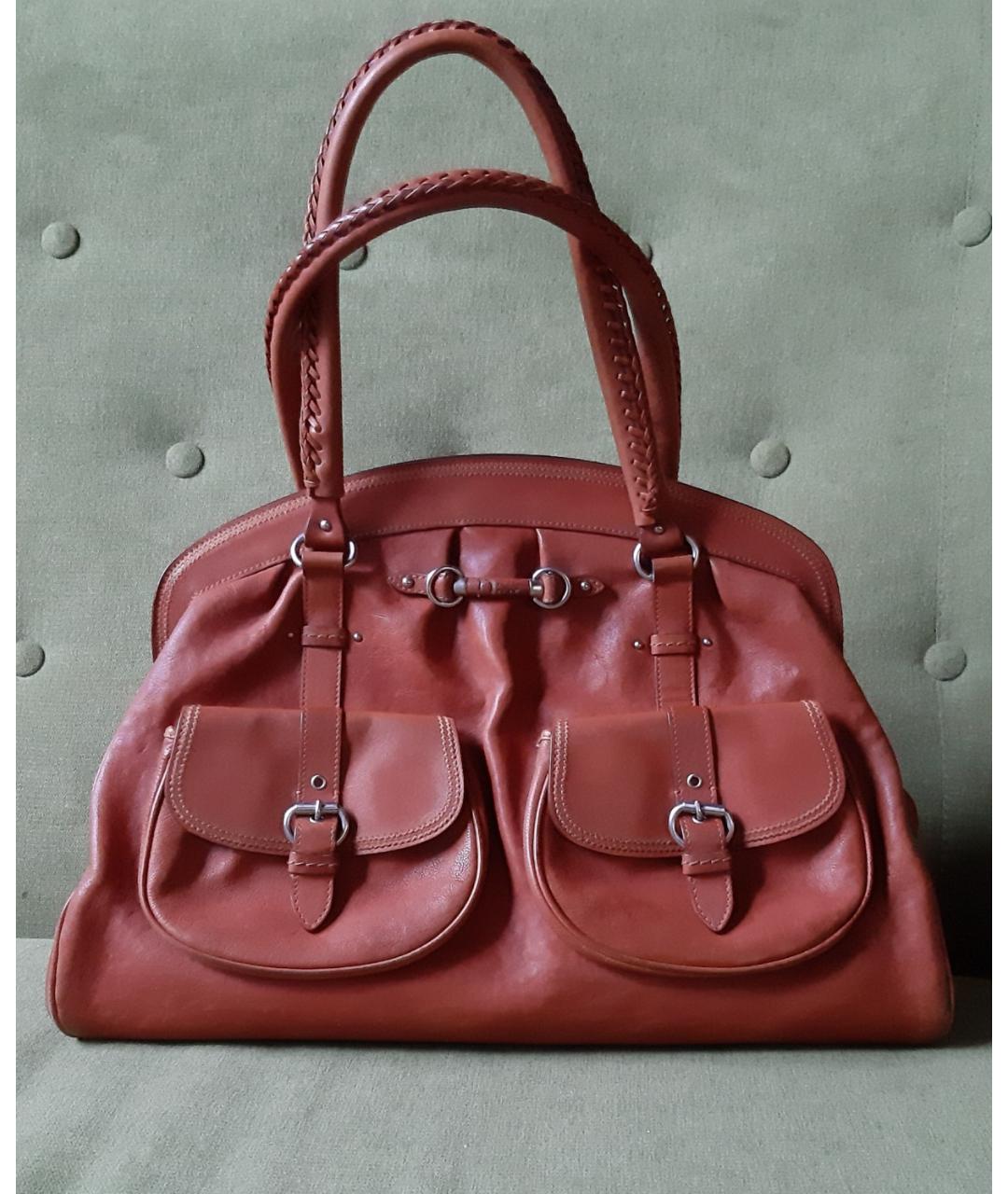 CHRISTIAN DIOR PRE-OWNED Оранжевая кожаная сумка тоут, фото 8