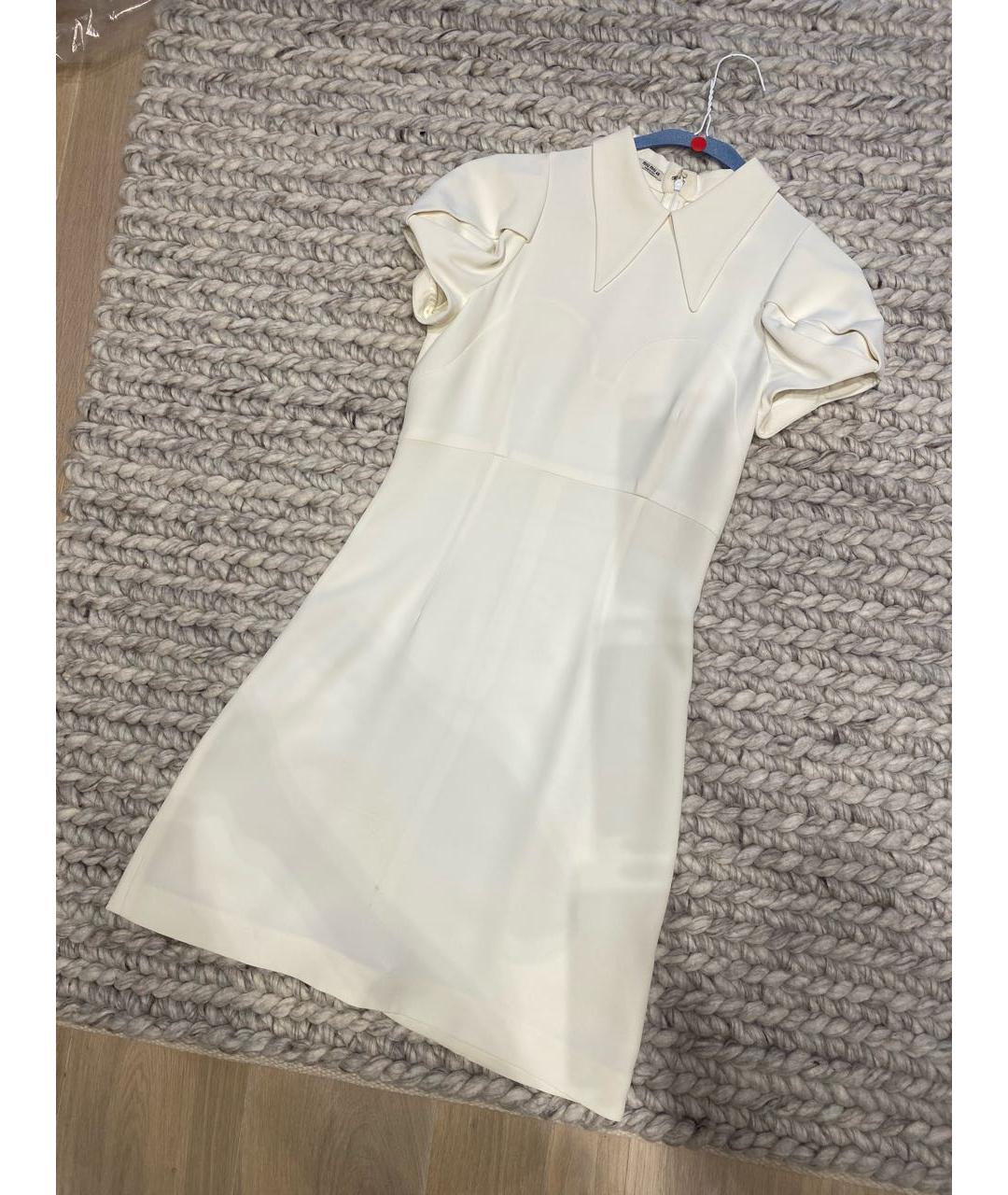 MIU MIU Белое вискозное повседневное платье, фото 7