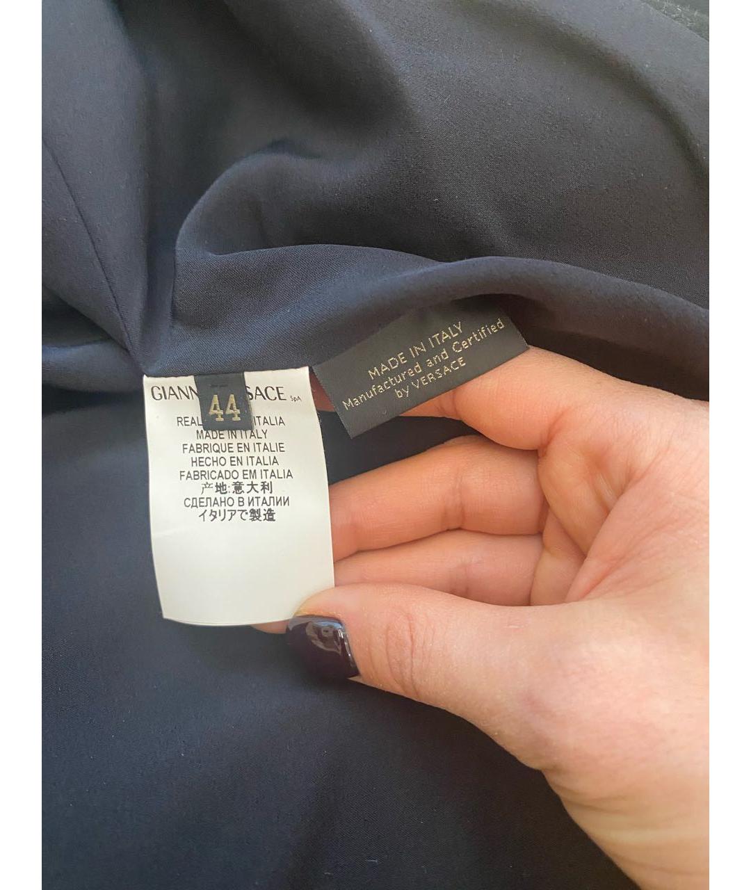 VERSACE Черное шерстяное пальто, фото 3