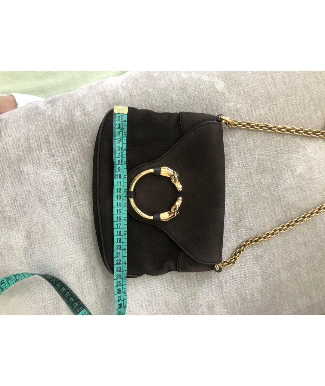 GUCCI Коричневая замшевая сумка через плечо, фото 8