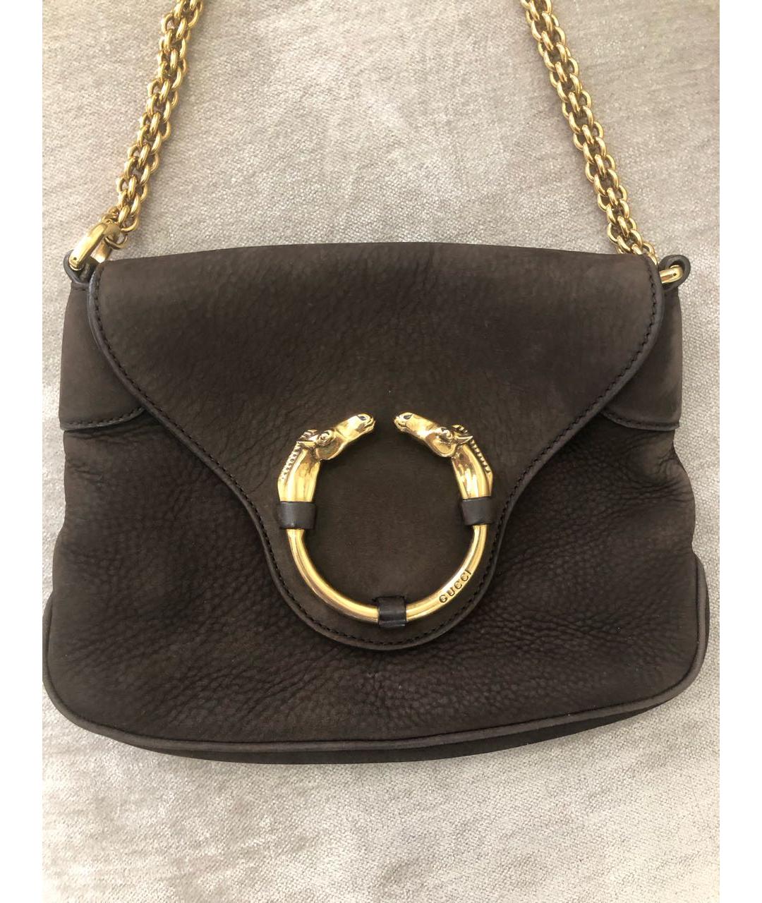 GUCCI Коричневая замшевая сумка через плечо, фото 6