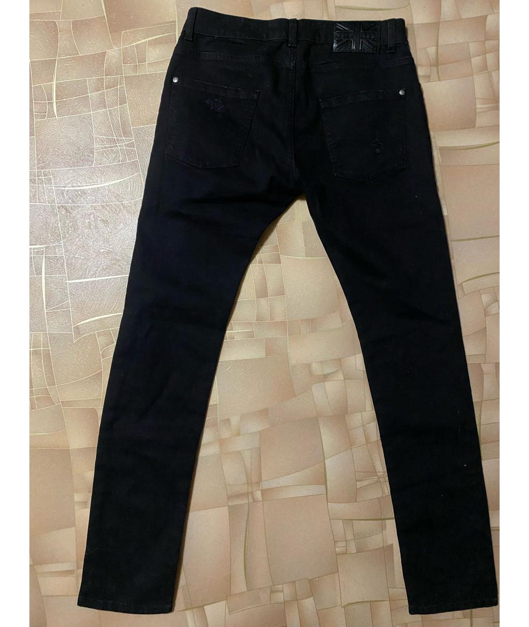 JOHN RICHMOND Черные хлопко-эластановые джинсы скинни, фото 2