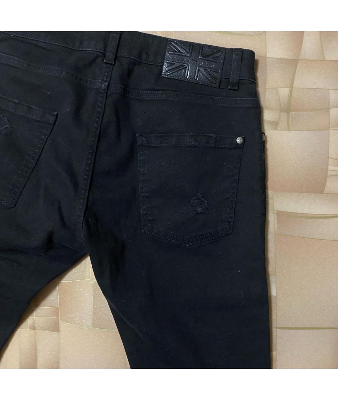 JOHN RICHMOND Черные хлопко-эластановые джинсы скинни, фото 4