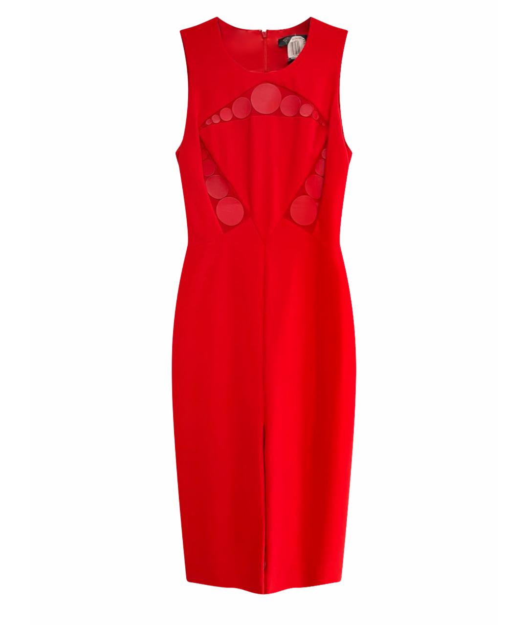 VERSACE Красное вискозное коктейльное платье, фото 1