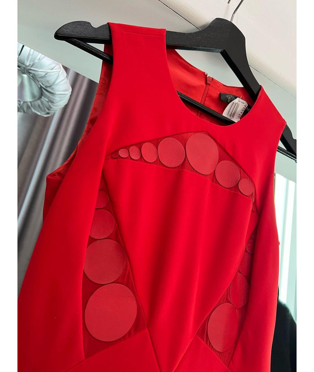 VERSACE Красное вискозное коктейльное платье, фото 3