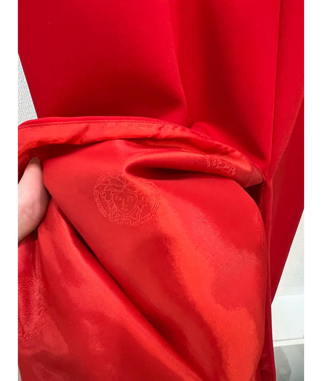 VERSACE Красное вискозное коктейльное платье, фото 6