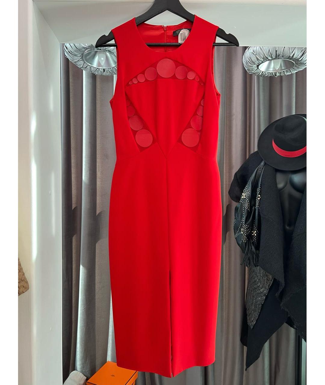 VERSACE Красное вискозное коктейльное платье, фото 8