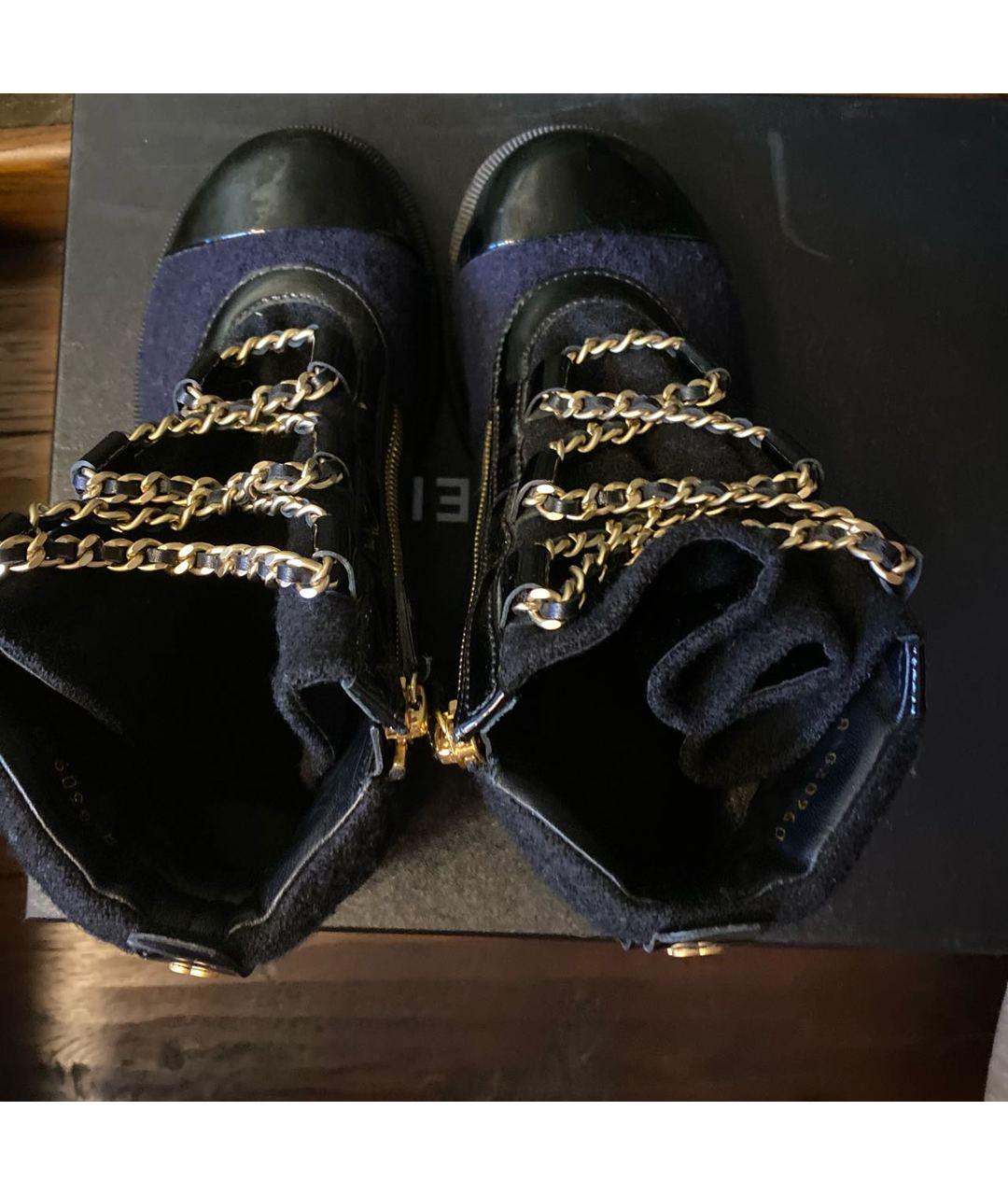 CHANEL PRE-OWNED Черные текстильные ботинки, фото 3