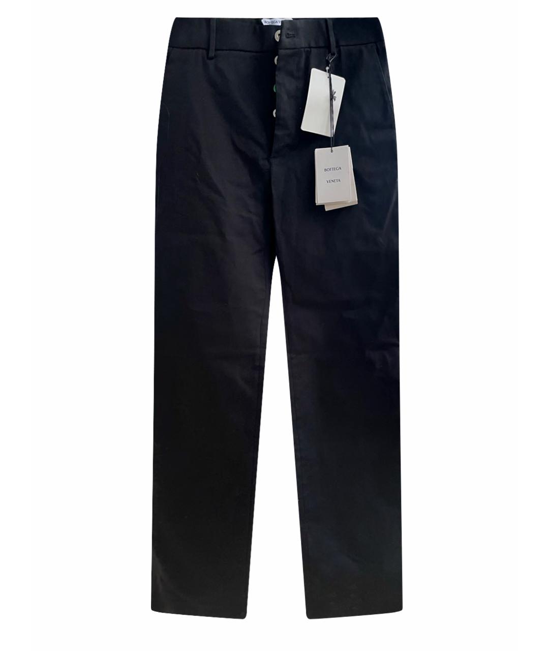 BOTTEGA VENETA Черные хлопковые прямые джинсы, фото 1
