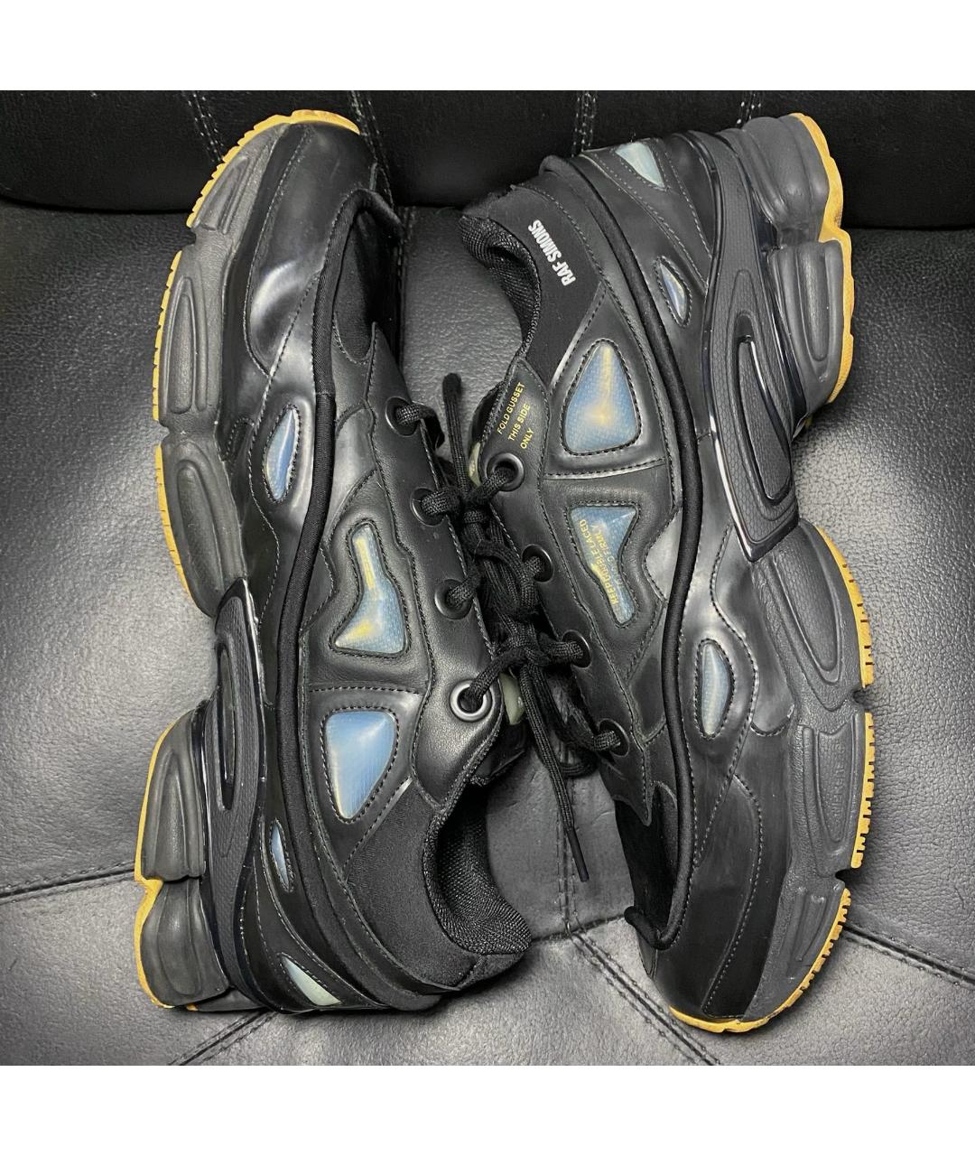ADIDAS X RAF SIMONS Черные резиновые низкие кроссовки / кеды, фото 5