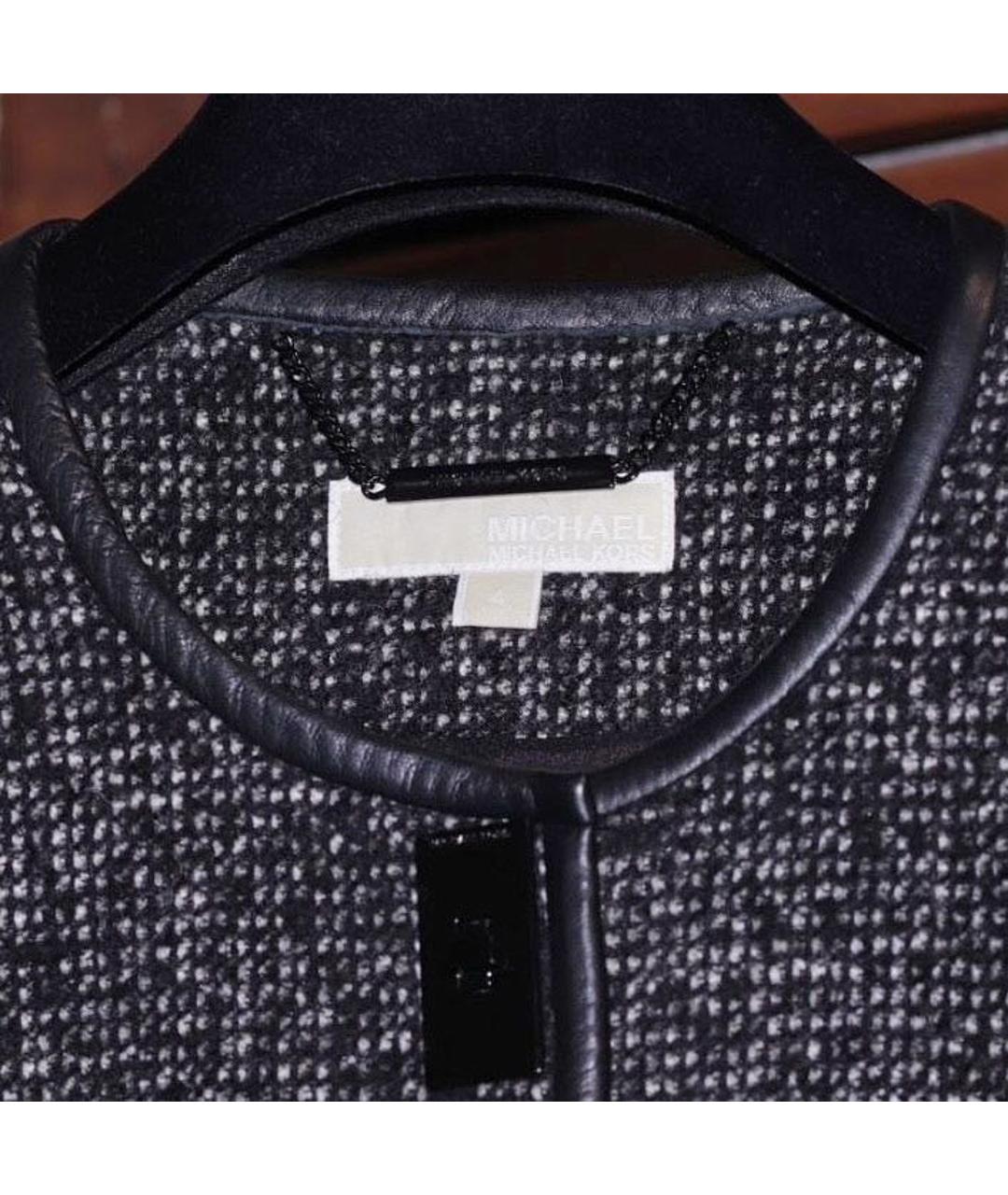 MICHAEL MICHAEL KORS Черный шерстяной жакет/пиджак, фото 3