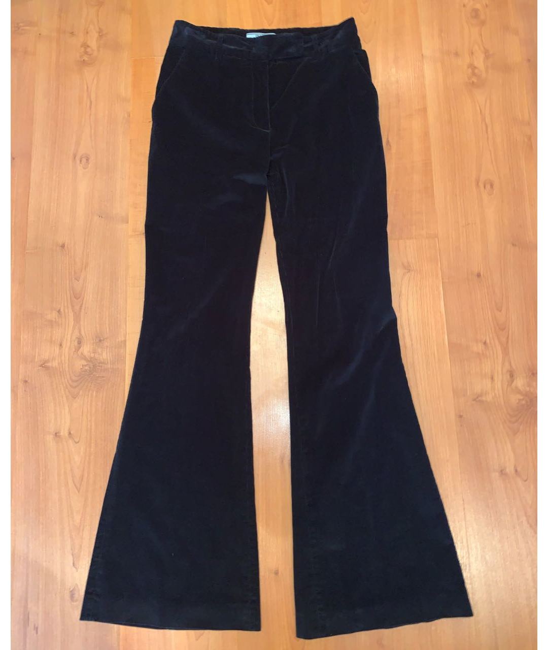 PRADA Черные хлопко-эластановые брюки широкие, фото 8
