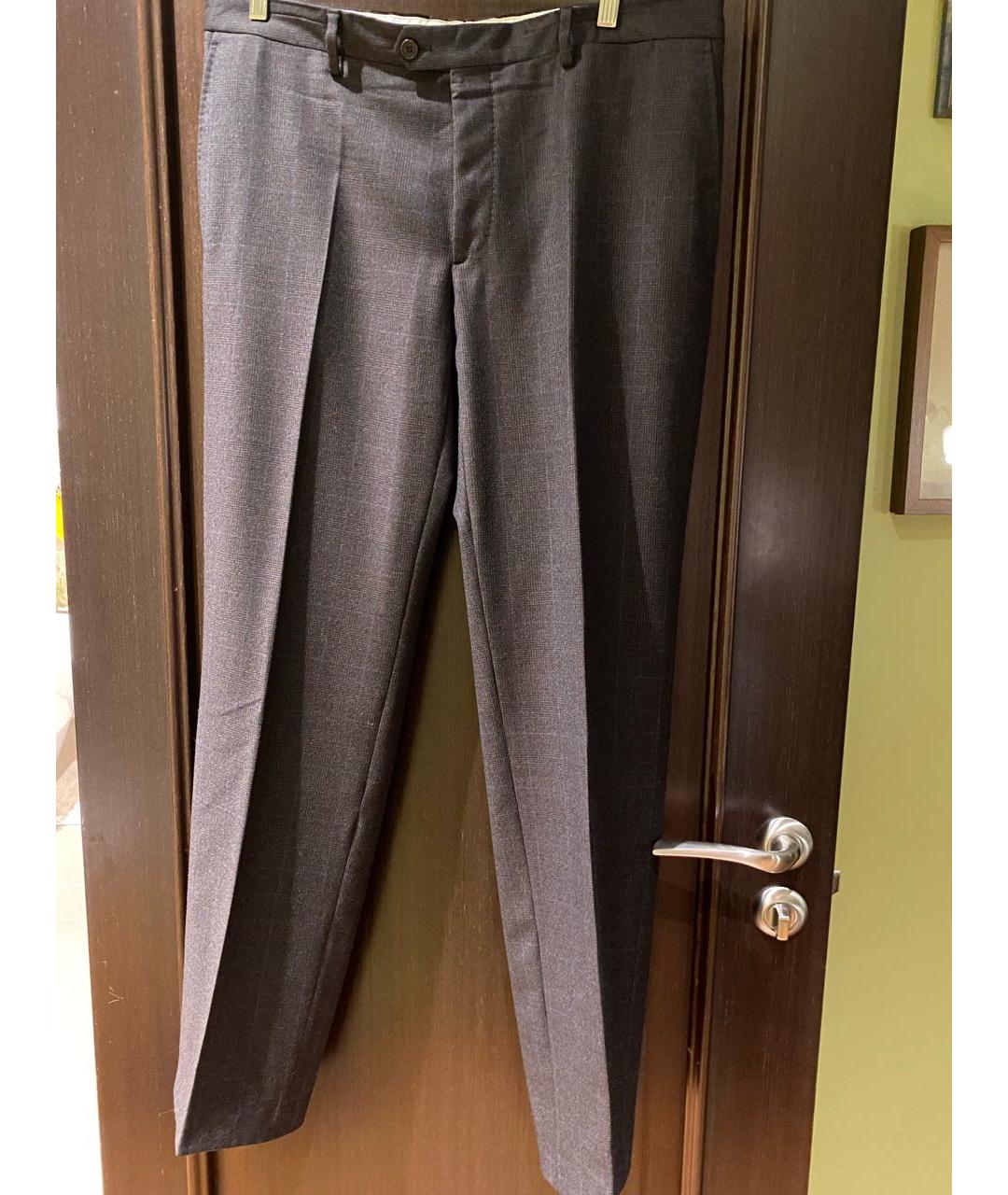CANTARELLI Коричневые шерстяные классические брюки, фото 5