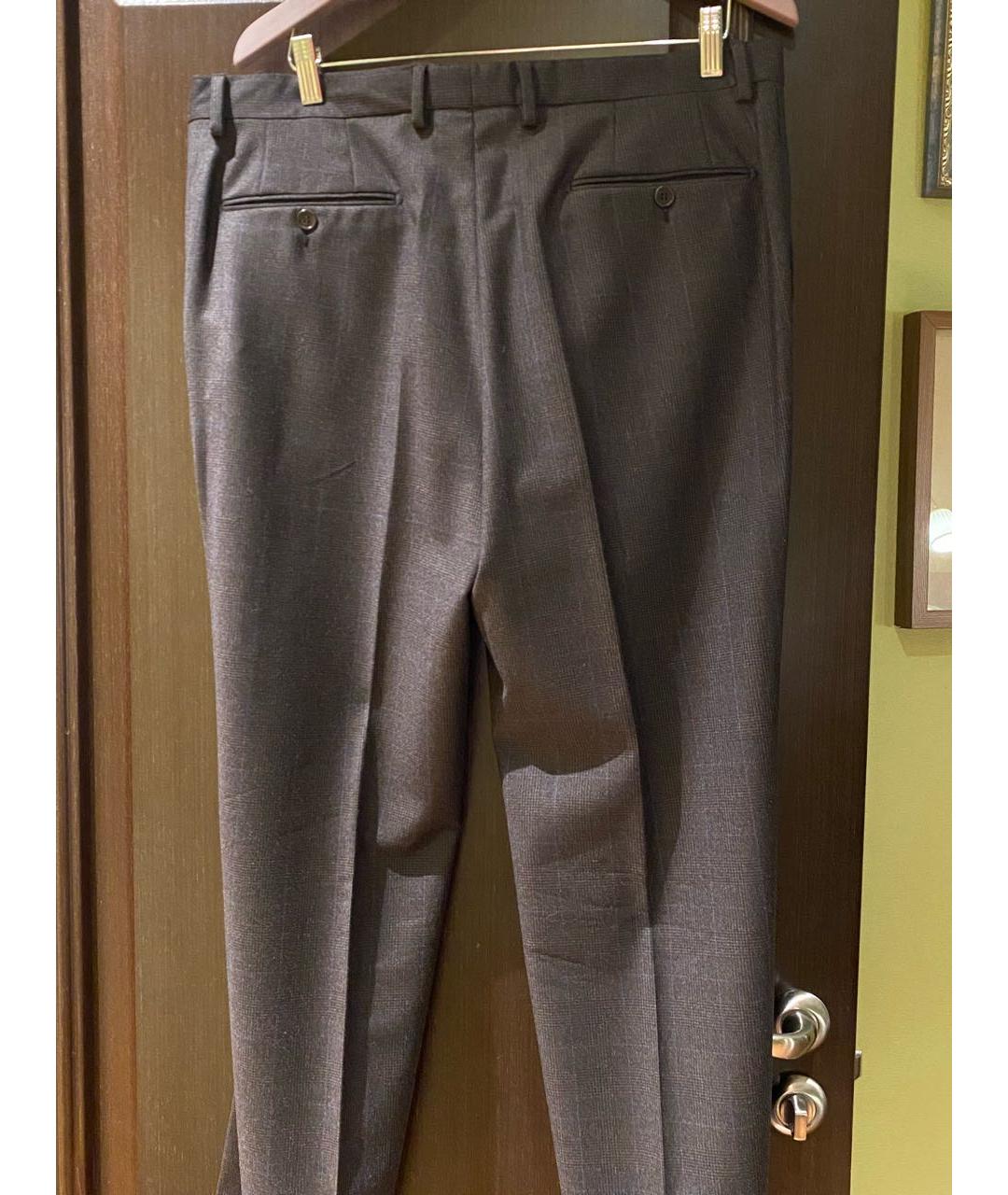 CANTARELLI Коричневые шерстяные классические брюки, фото 2