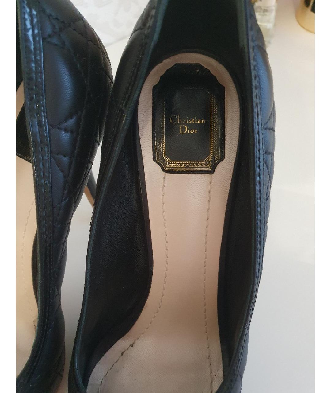 CHRISTIAN DIOR PRE-OWNED Черные кожаные туфли, фото 4
