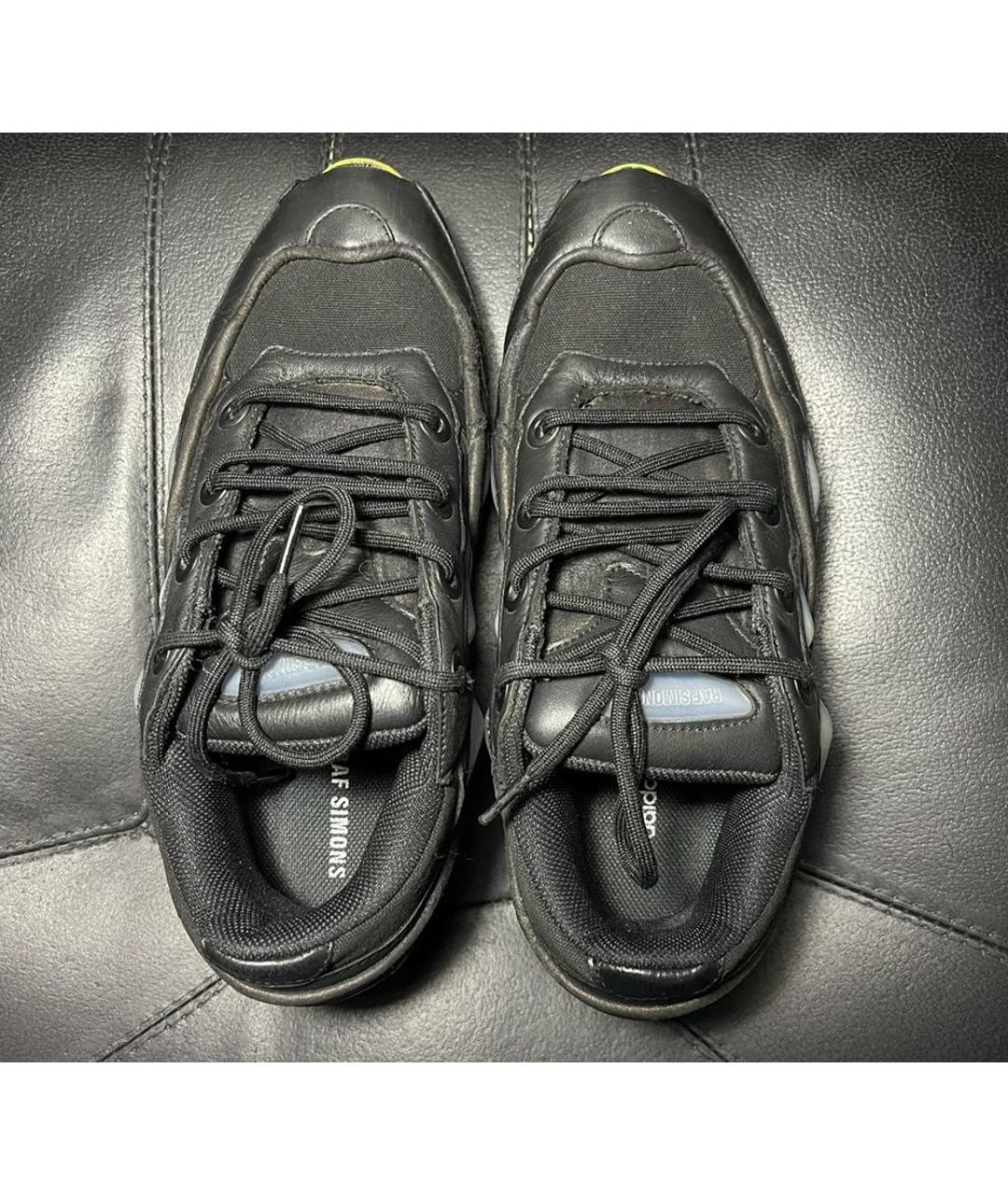 ADIDAS X RAF SIMONS Черные кожаные низкие кроссовки / кеды, фото 7
