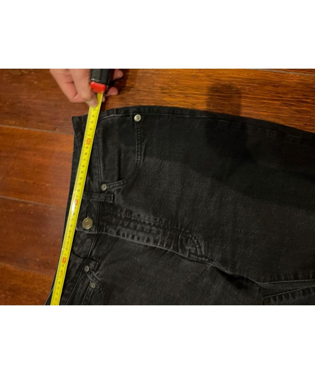 SAINT LAURENT Черные хлопко-эластановые прямые джинсы, фото 5