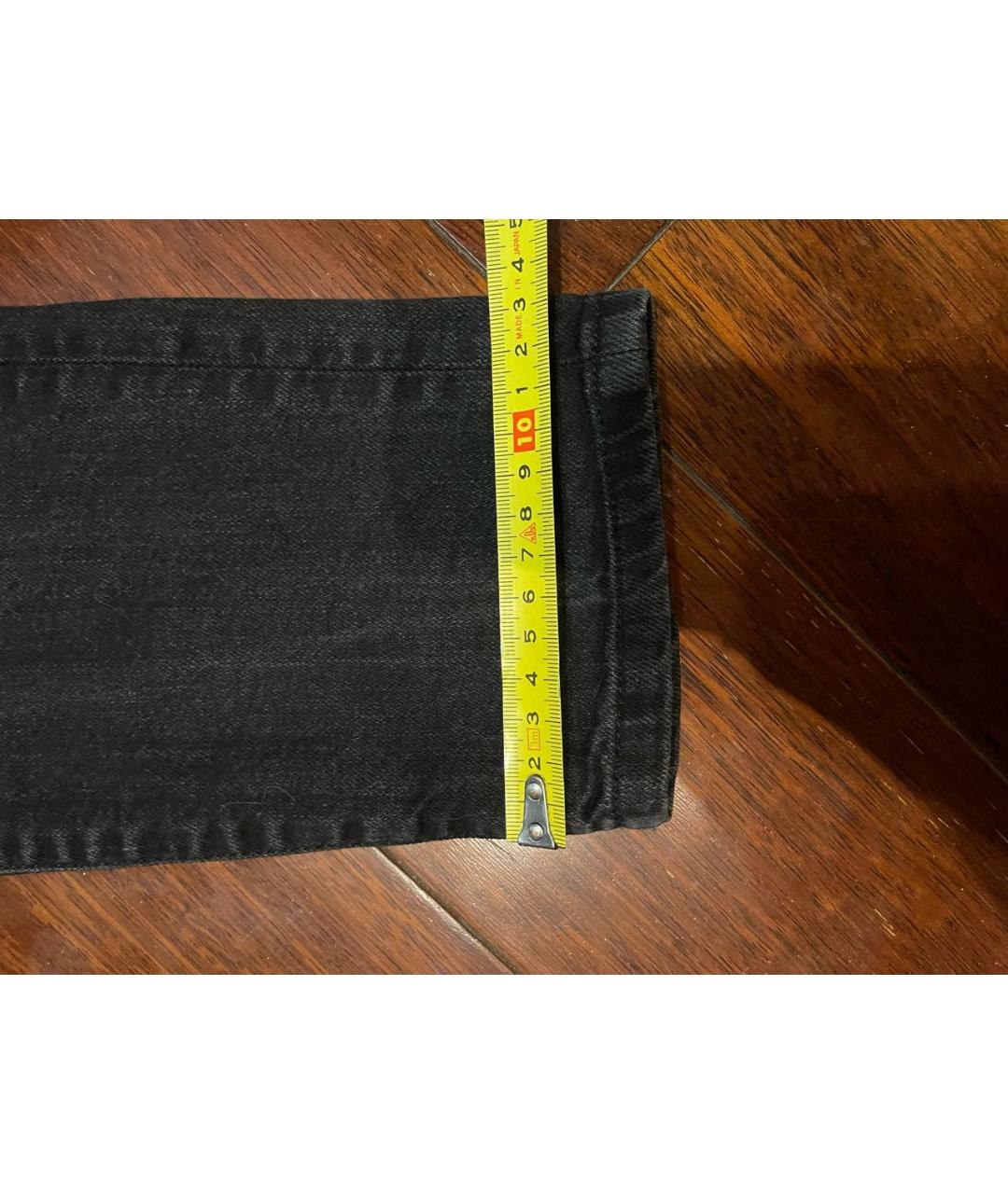 SAINT LAURENT Черные хлопко-эластановые прямые джинсы, фото 6