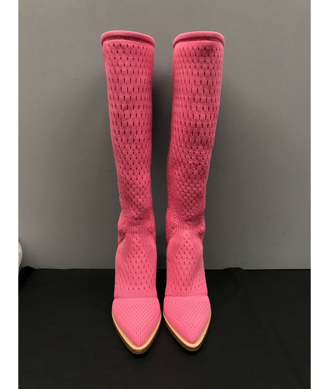 FENDI Розовые текстильные сапоги, фото 2