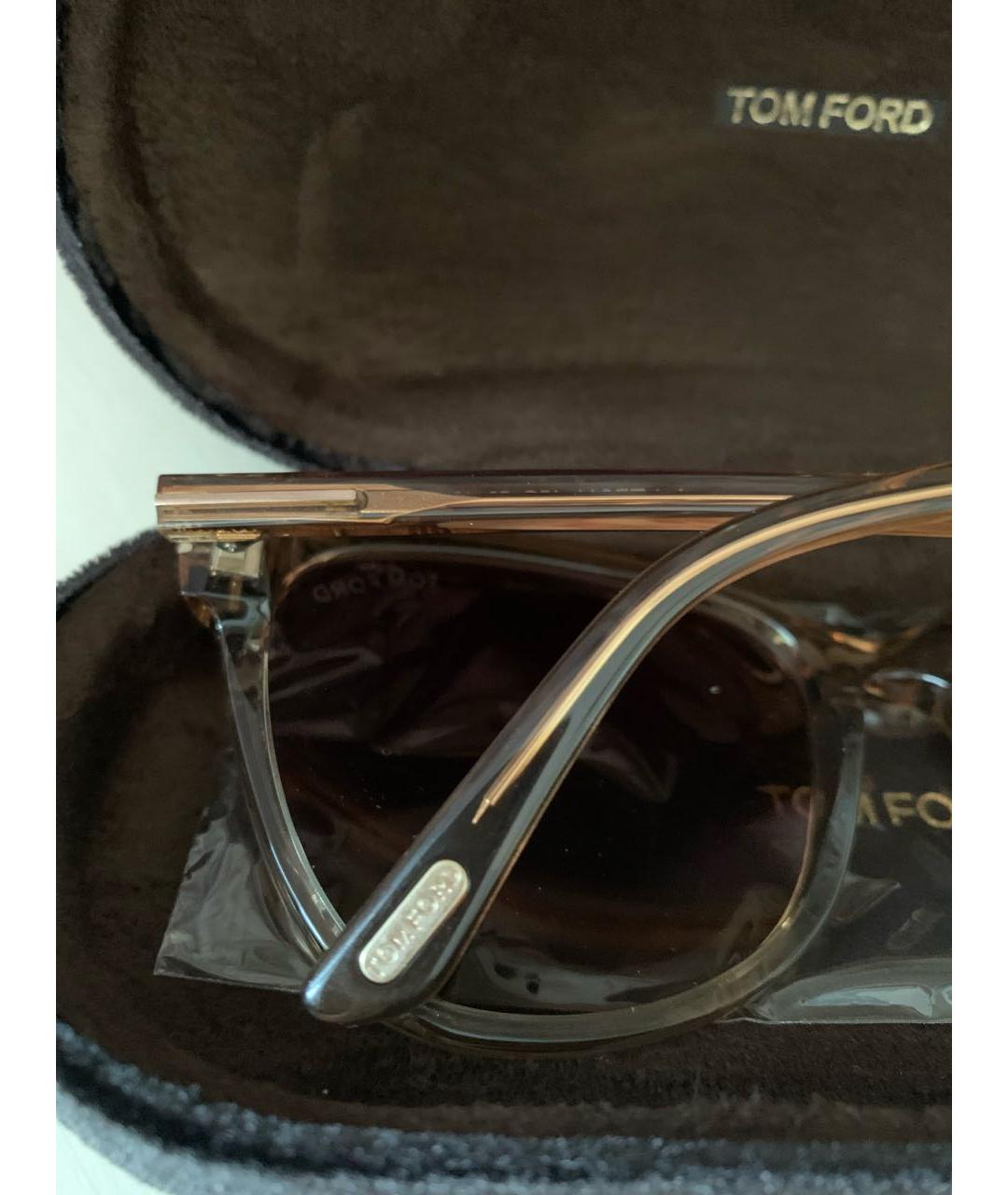 TOM FORD Бежевые пластиковые солнцезащитные очки, фото 3