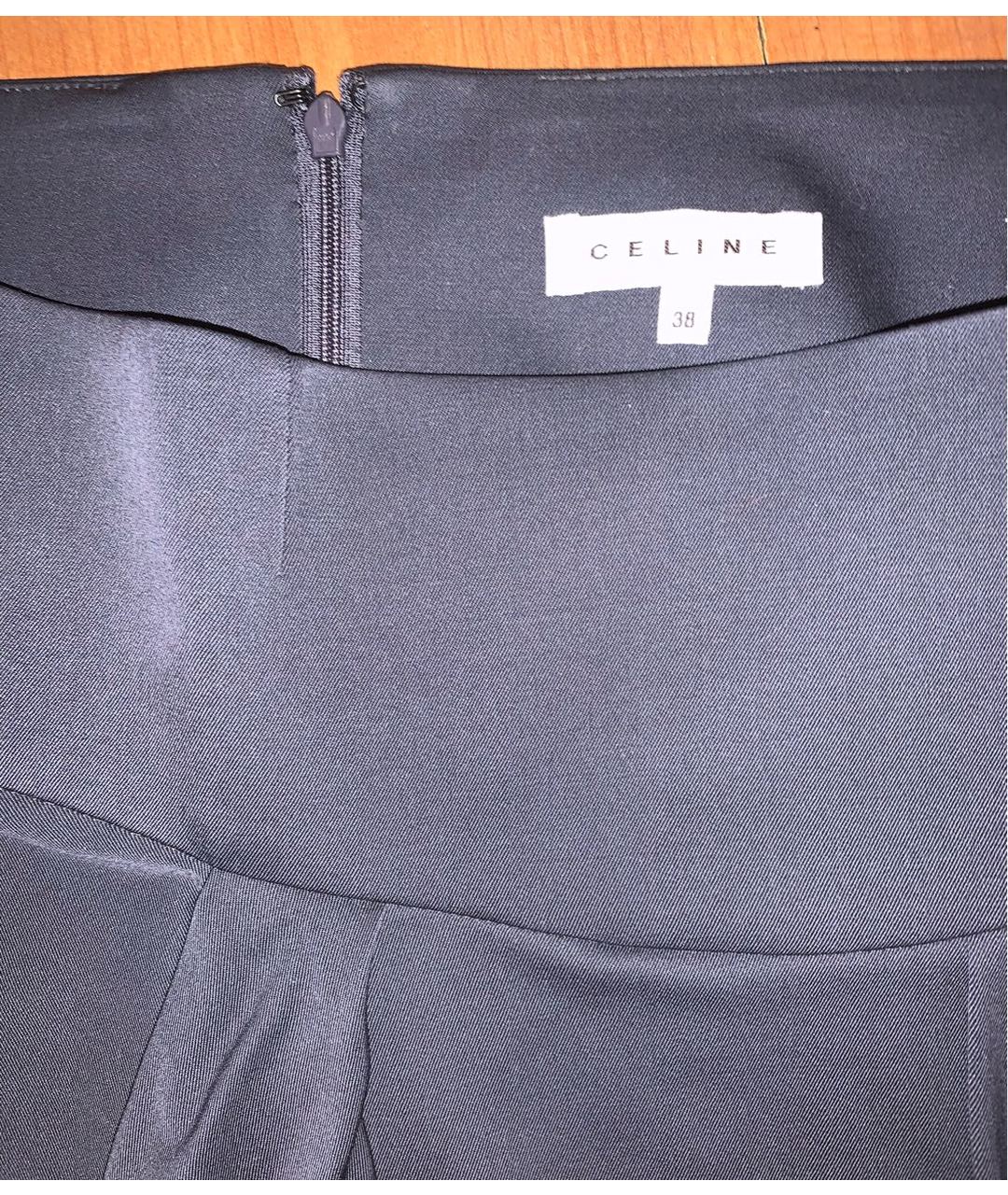 CELINE PRE-OWNED Антрацитовая шерстяная юбка миди, фото 3
