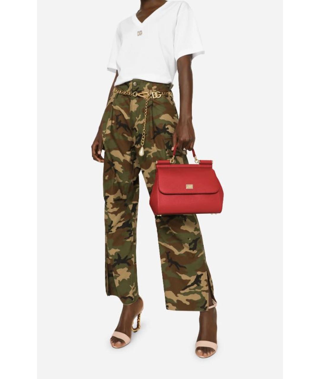 DOLCE&GABBANA Красная кожаная сумка тоут, фото 5