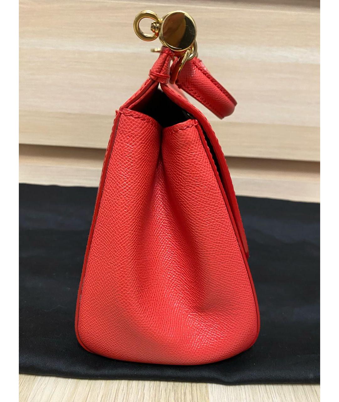 DOLCE&GABBANA Красная кожаная сумка тоут, фото 2