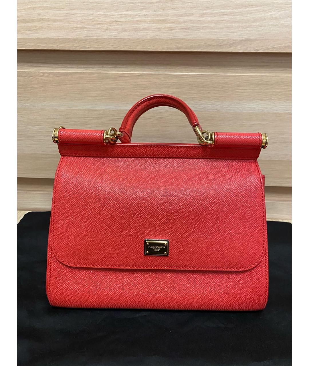 DOLCE&GABBANA Красная кожаная сумка тоут, фото 7