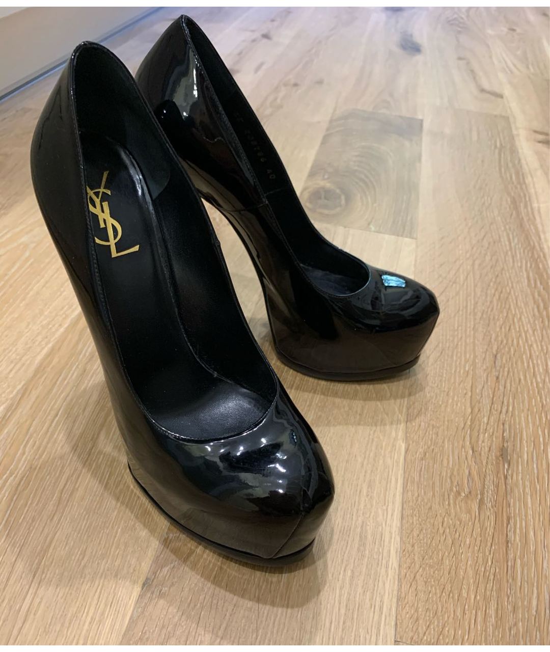 YVES SAINT LAURENT VINTAGE Черные туфли из лакированной кожи, фото 3