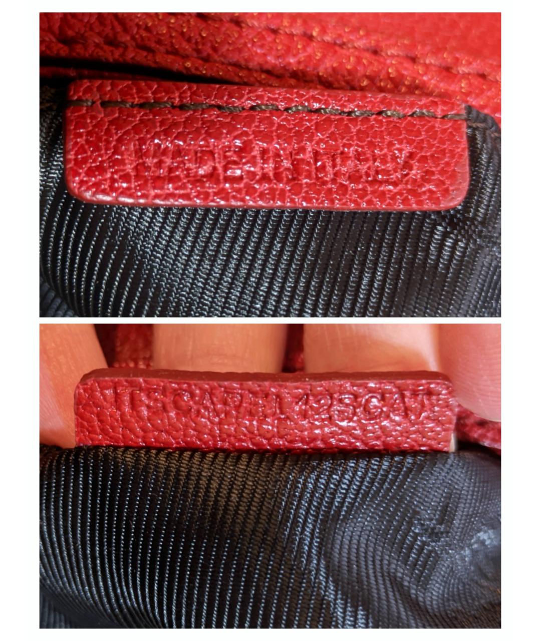 BURBERRY Красная кожаная сумка с короткими ручками, фото 5