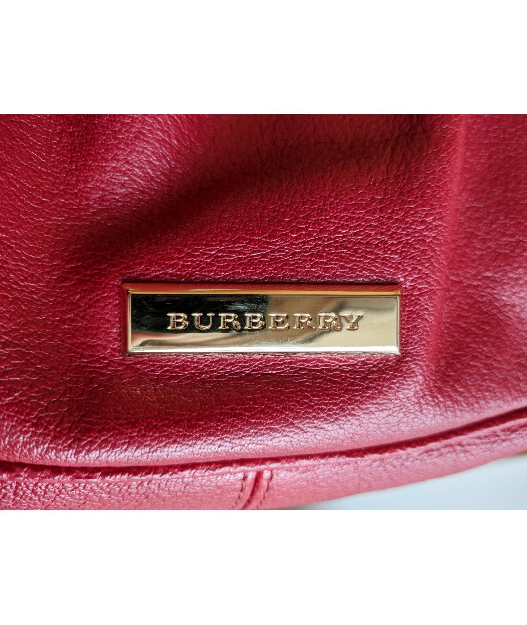 BURBERRY Красная кожаная сумка с короткими ручками, фото 3