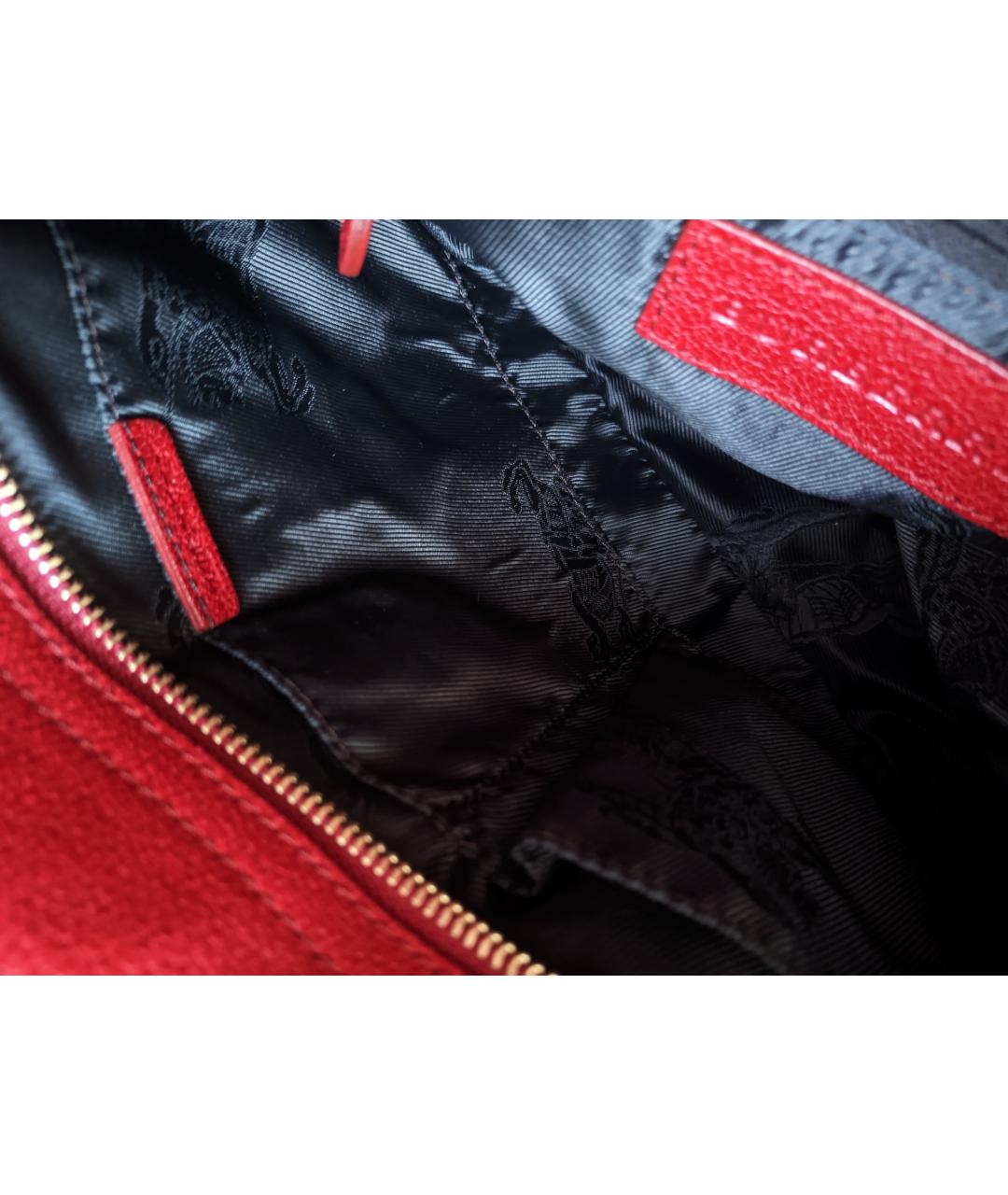 BURBERRY Красная кожаная сумка с короткими ручками, фото 4