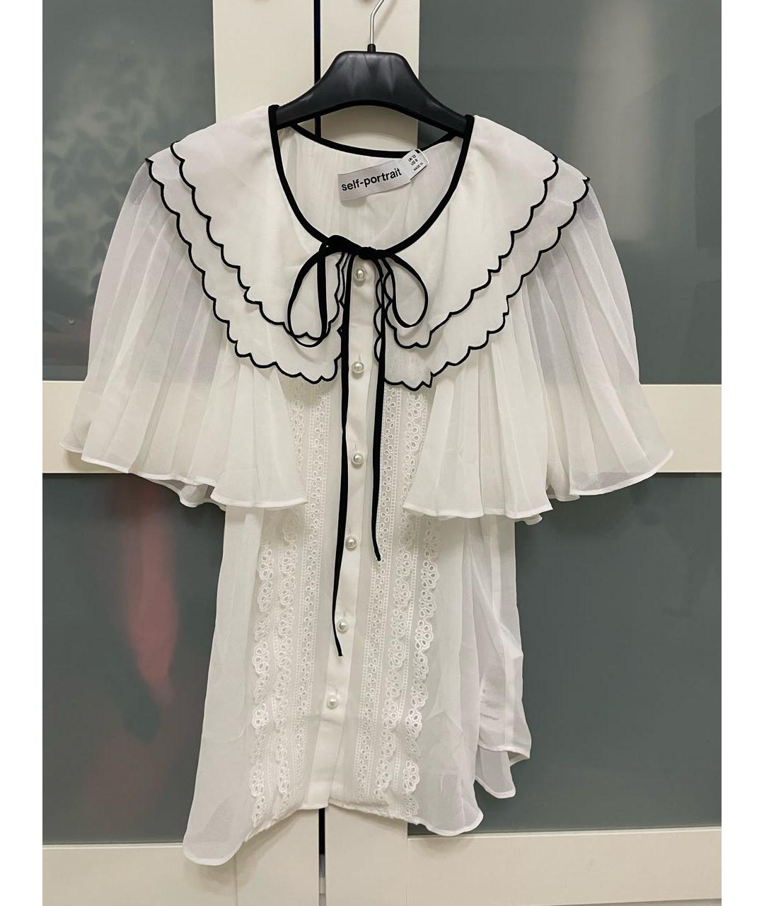 SELF-PORTRAIT Белая вискозная блузы, фото 4