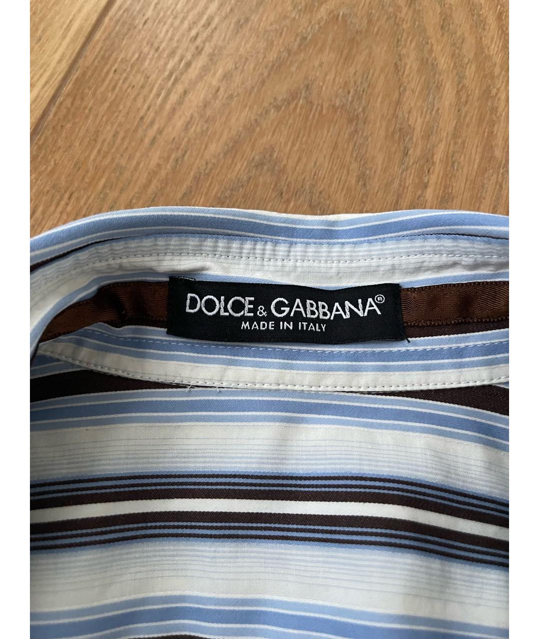 DOLCE&GABBANA Голубая хлопковая рубашка, фото 5