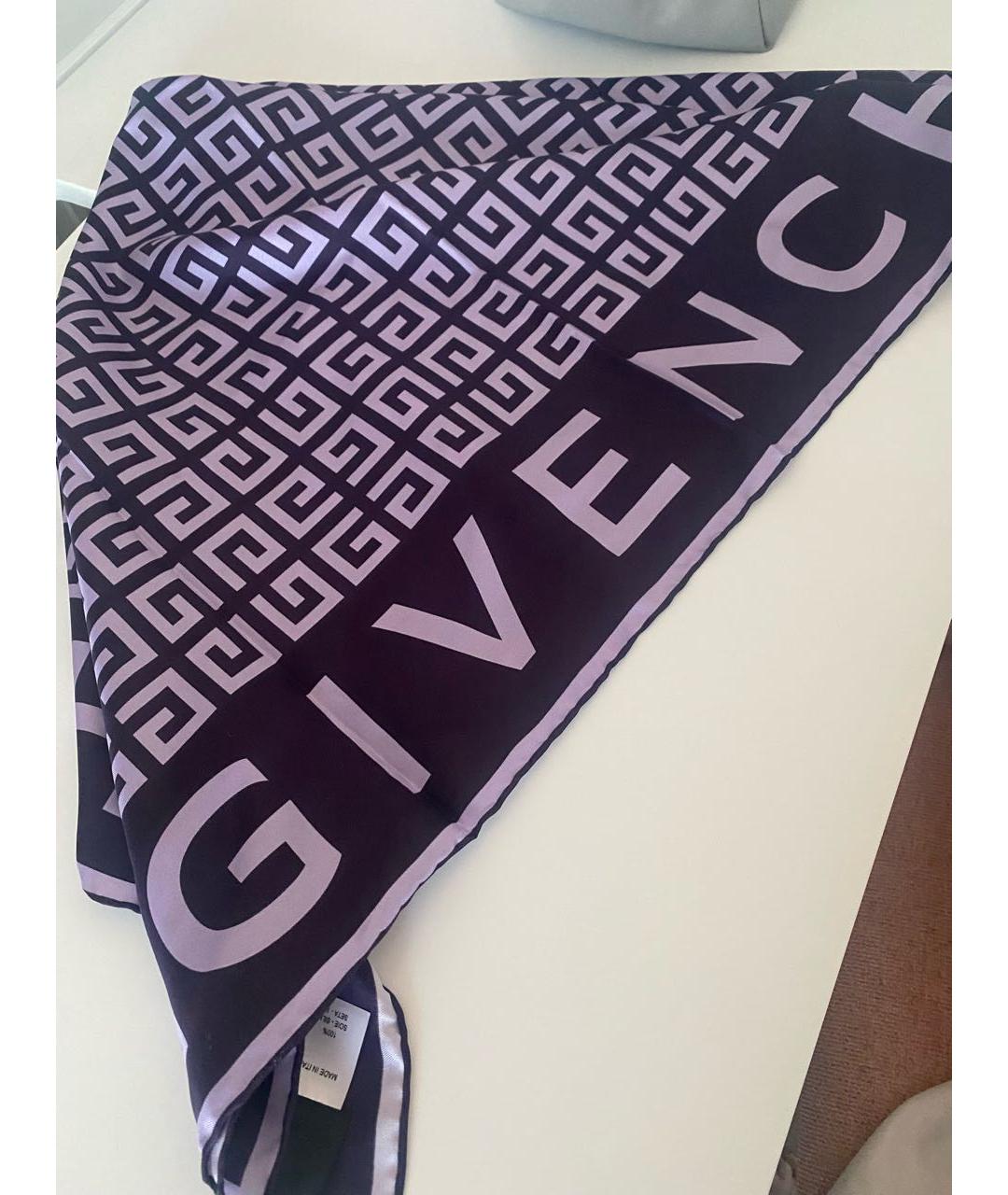GIVENCHY Фиолетовый шелковый платок, фото 4