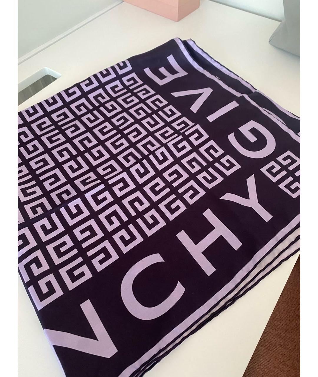 GIVENCHY Фиолетовый шелковый платок, фото 5