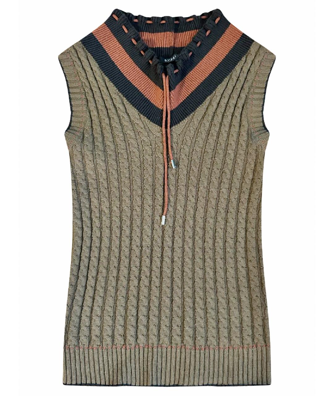 GUCCI Коричневая шерстяная жилетка, фото 1