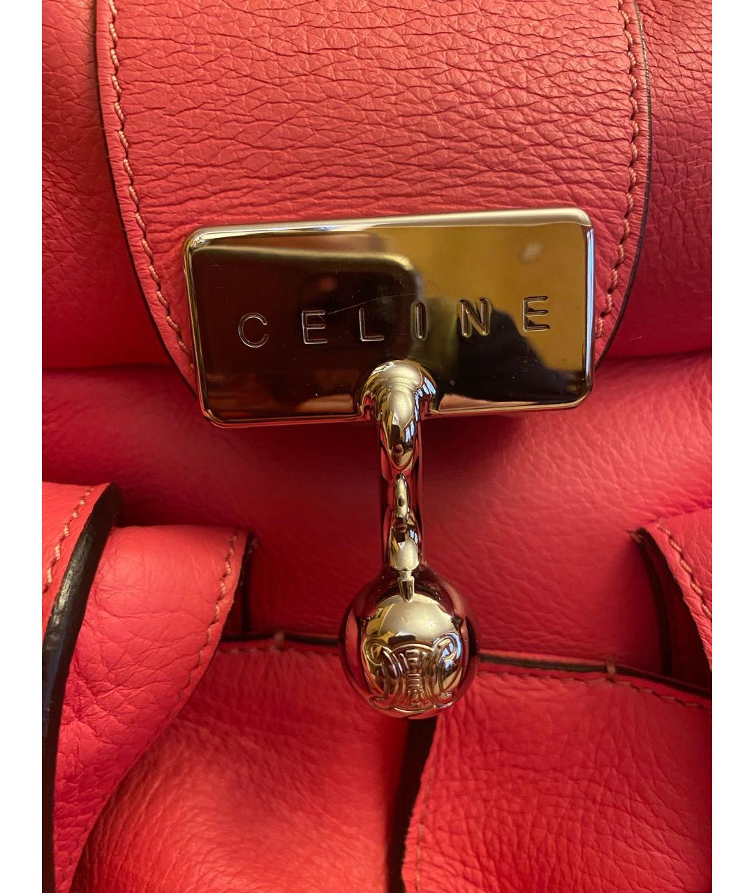 CELINE PRE-OWNED Фуксия кожаная сумка с короткими ручками, фото 4