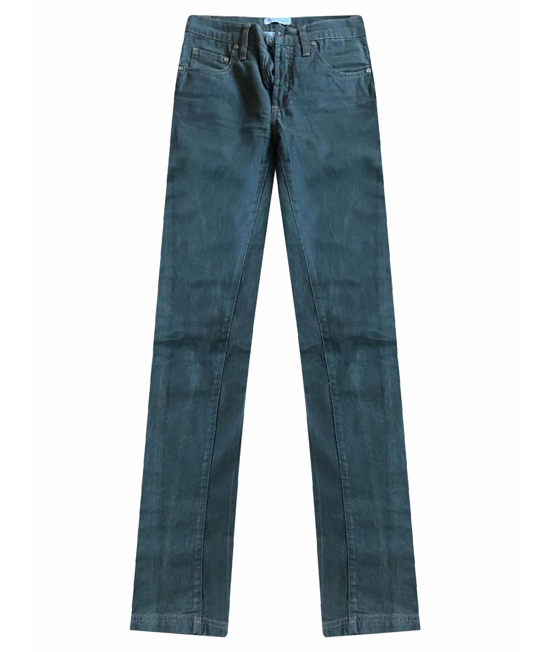 VERSACE COLLECTION Хаки хлопко-эластановые прямые джинсы, фото 1