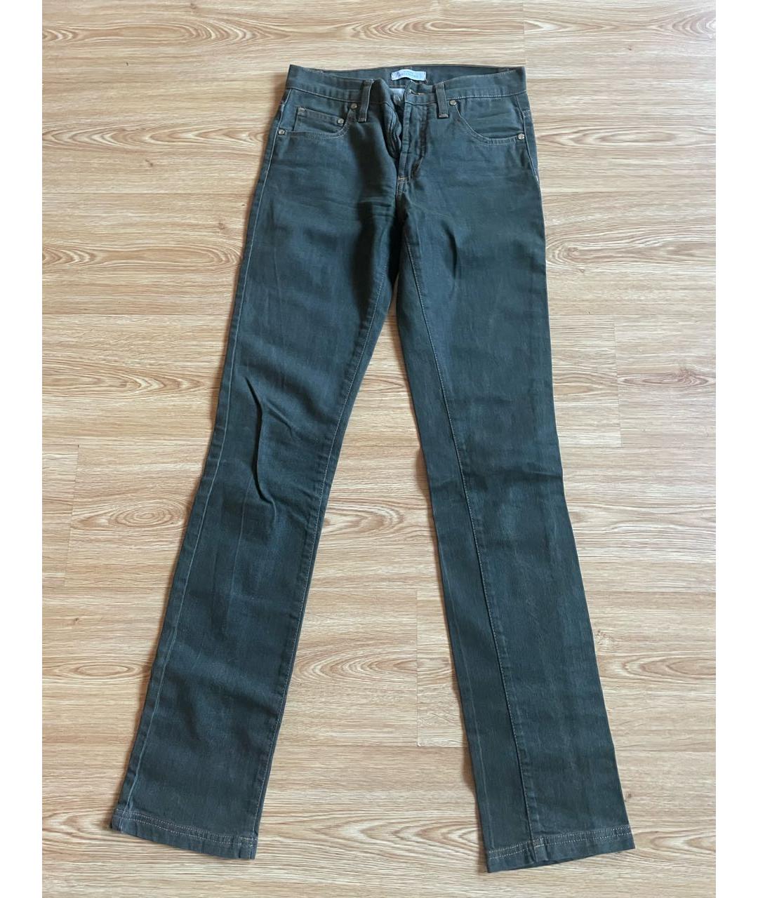VERSACE COLLECTION Хаки хлопко-эластановые прямые джинсы, фото 9