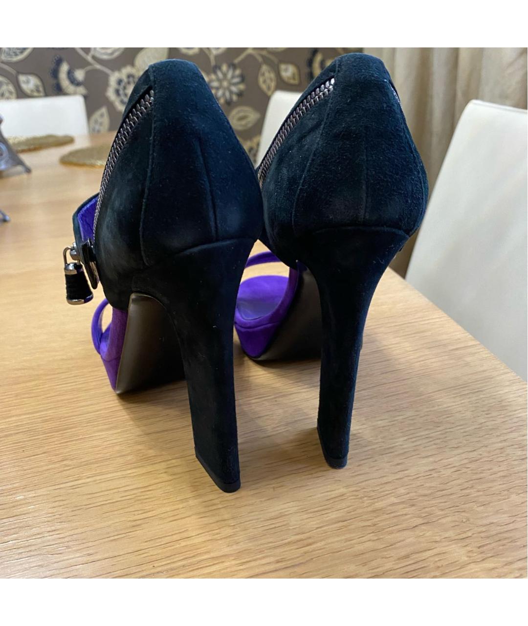SERGIO ROSSI Фиолетовые замшевые босоножки, фото 4