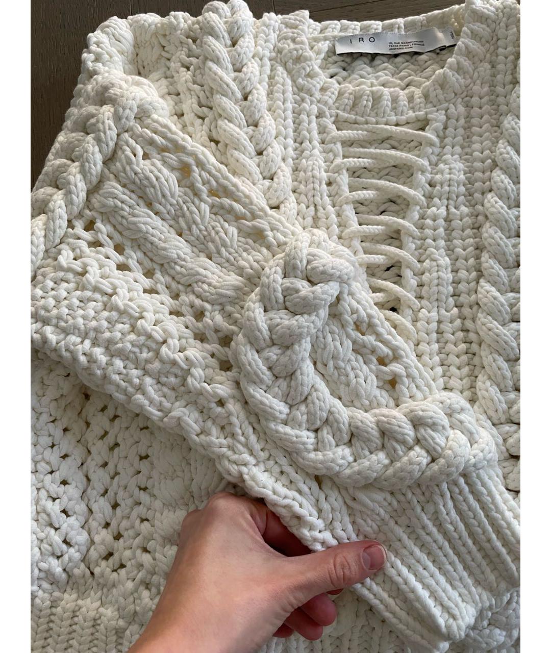 IRO Белый хлопковый джемпер / свитер, фото 4