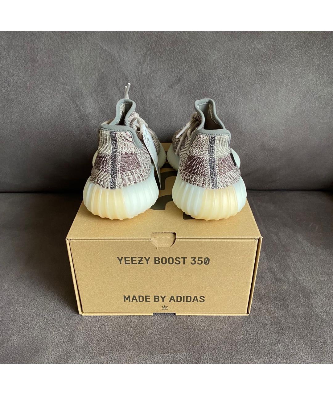 ADIDAS YEEZY Бежевые текстильные кроссовки, фото 3