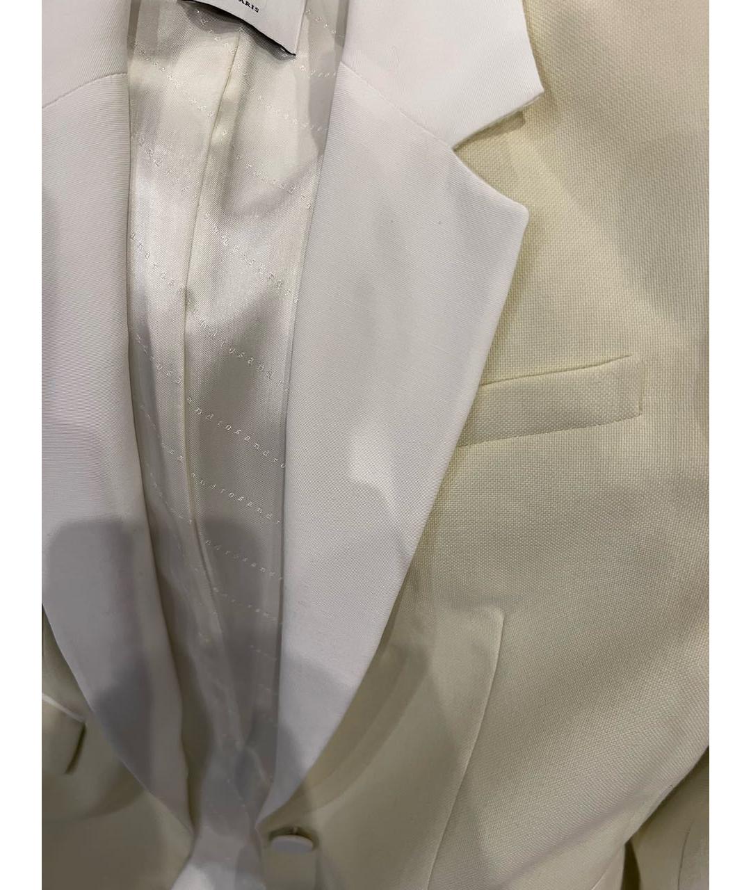 SANDRO Белый вискозный костюм с брюками, фото 4